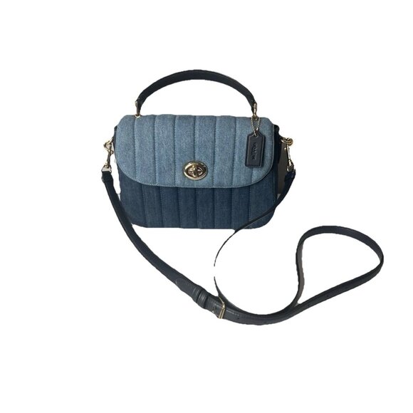 Coach Marlie Denim Multi Crossbody Top Handle Bag Purse C2832